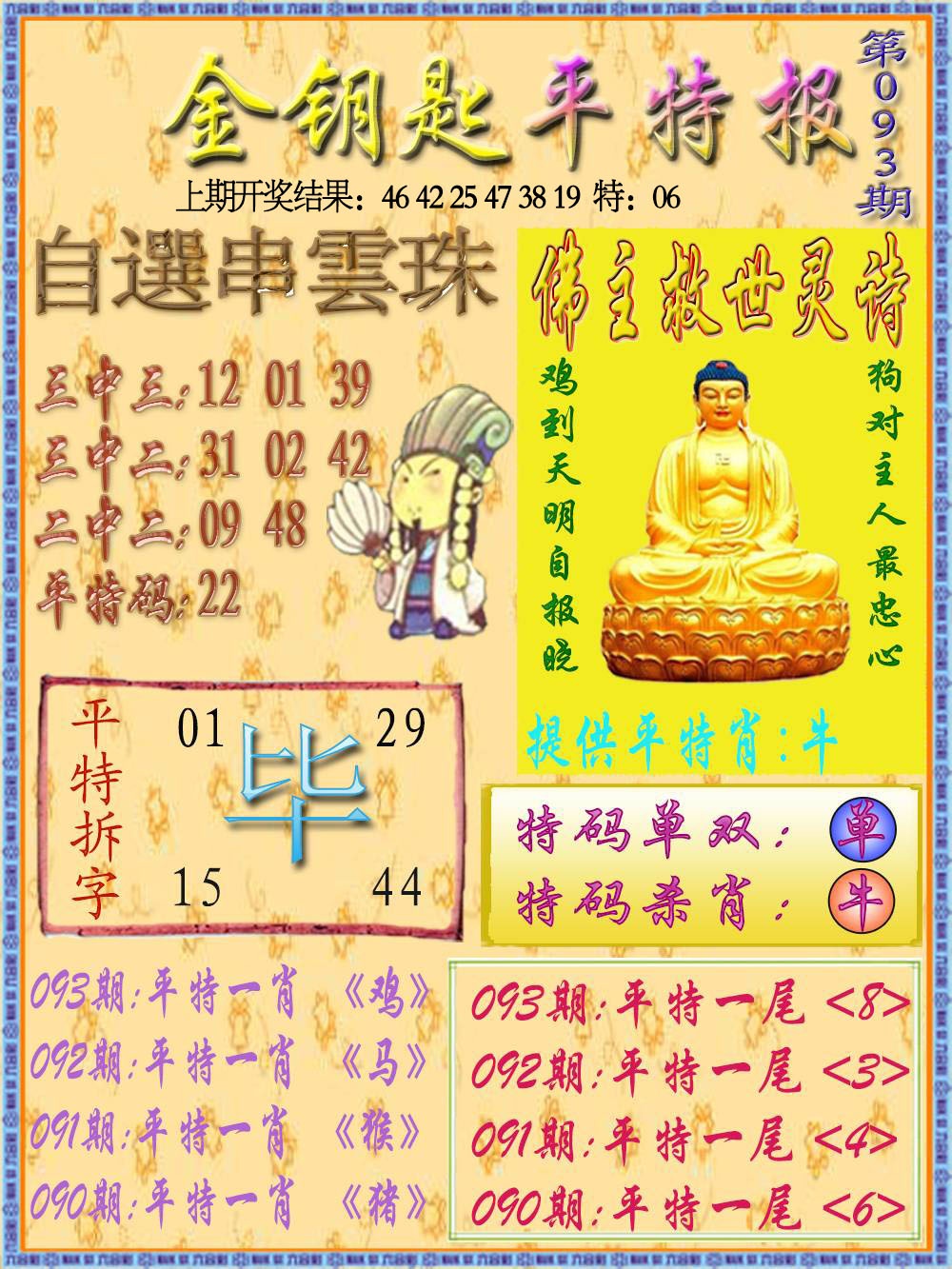 093期金钥匙平特报[图]